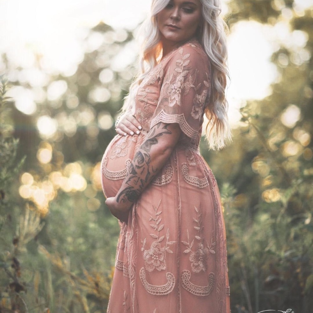 COPY - Pink//blush maternity maxi dress